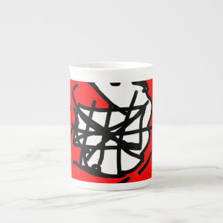 Minimalist Abstract Circular Expressionism in Red Benporslin Mugg