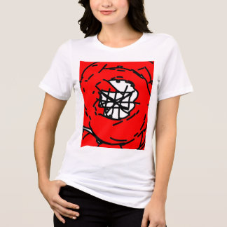 Minimalist Abstract Circular Expressionism in Red T Shirt