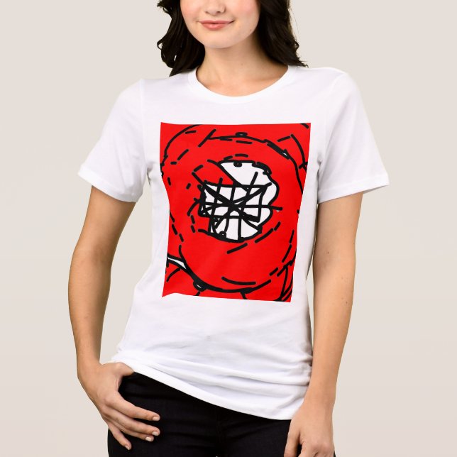 Minimalist Abstract Circular Expressionism in Red  T Shirt (Framsida)