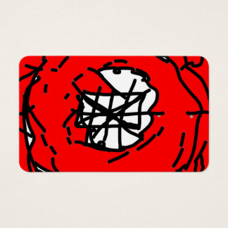 Minimalist Abstract Circular Expressionism in Red Visitkort
