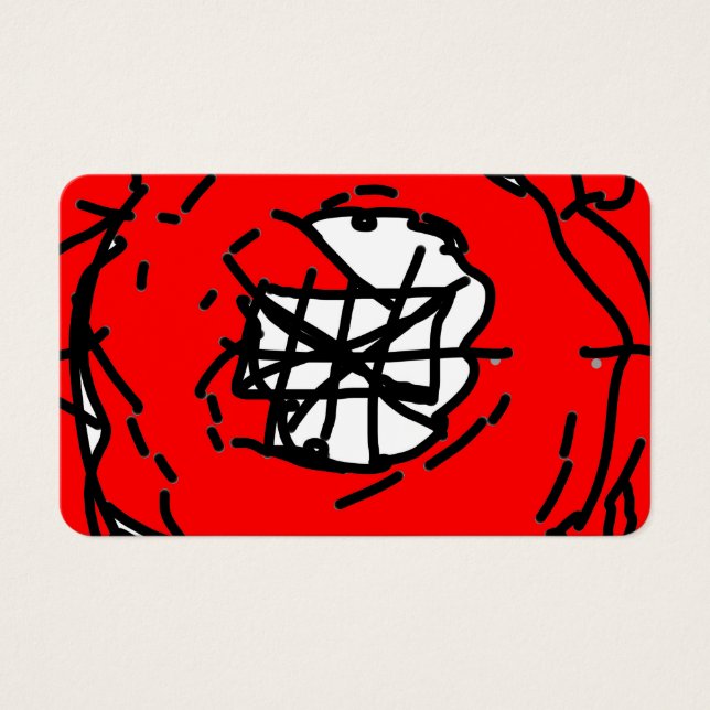 Minimalist Abstract Circular Expressionism in Red  Visitkort (Framsida)