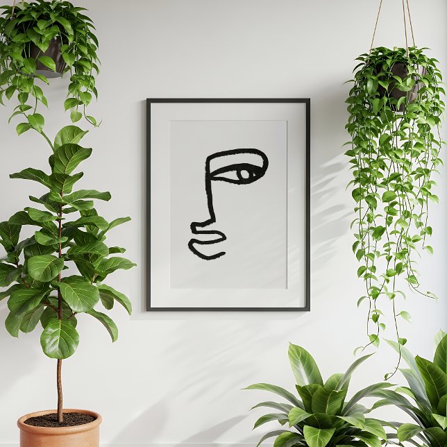 Minimalist Abstract Face Line Art  Poster (Skapare uppladdad)