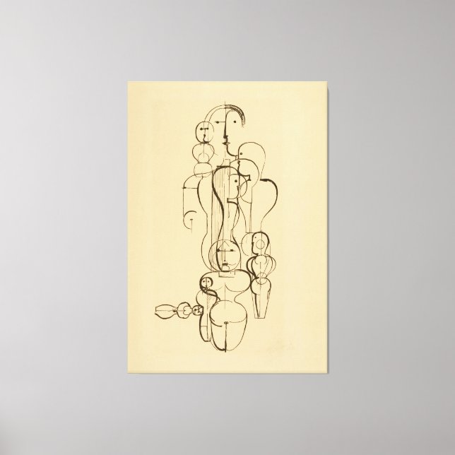 Minimalist Abstract Figurative Line Drawing  Vinta Canvastryck (Framsida)