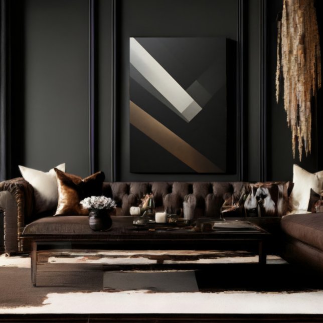 Minimalist Abstract Geometric Diagonal Bands Canvastryck (Skapare uppladdad)