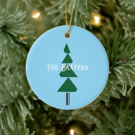 Minimalist Abstract Green Chic Christmas Tree Julgransprydnad Keramik