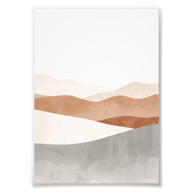 Minimalist abstract landscape wall art – Calm neut Fototryck (Framsidan)