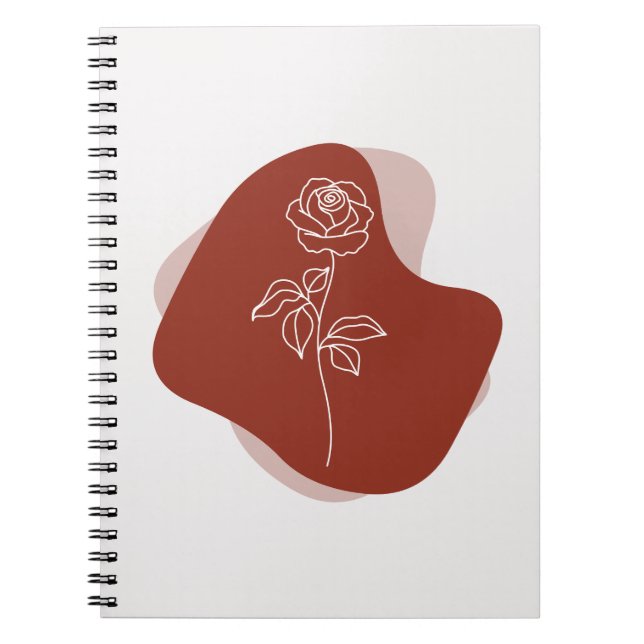 Minimalist Abstract Rose Line Art  Anteckningsbok (Framsidan)