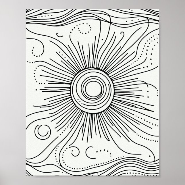 Minimalist Abstract Sun Art Poster (Framsidan)