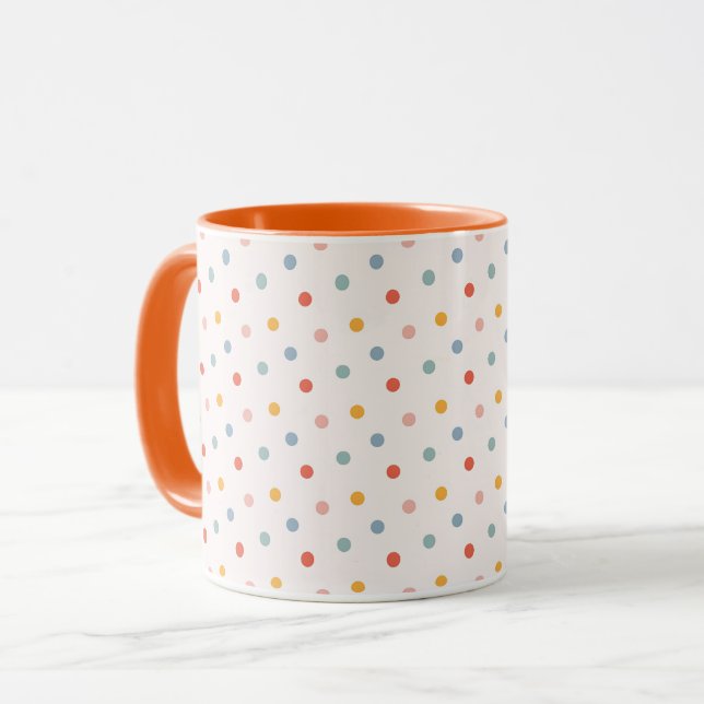 Minimalist Abstract Tiny Spots Pastel Earth Tones  Mugg (Framsida vänster)