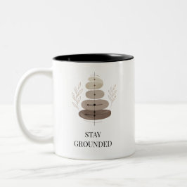 Minimalist Acupuncture Mug Stay Grounded coffee Två-Tonad Mugg