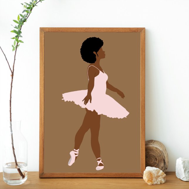 Minimalist afro svart ballerina modern illustrera poster (Skapare uppladdad)