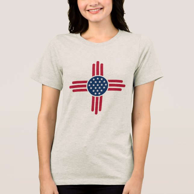 Minimalist American Zia Symbol – Clean Modern USA T Shirt (Framsida)