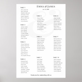 Minimalist Ampersand Wedding | Seating Chart | 10 Poster