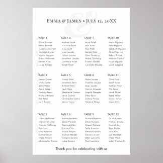 Minimalist Ampersand Wedding | Seating Chart 12 Poster