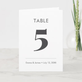 Minimalist Ampersand Wedding | Table Number Folded Kort