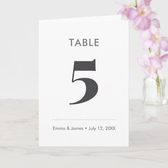 Minimalist Ampersand Wedding | Table Number Folded Kort (Orkide)