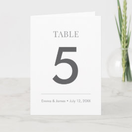 Minimalist Ampersand Wedding | Table Number Folded Kort
