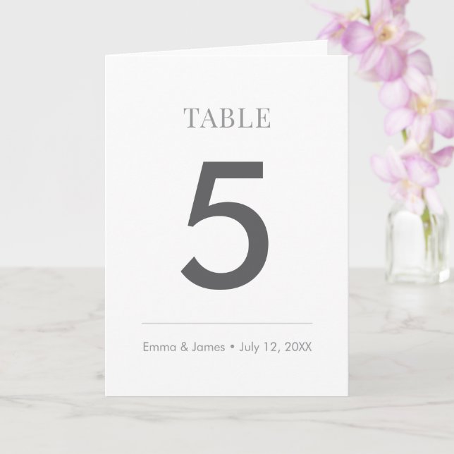 Minimalist Ampersand Wedding | Table Number Folded Kort (Orkide)