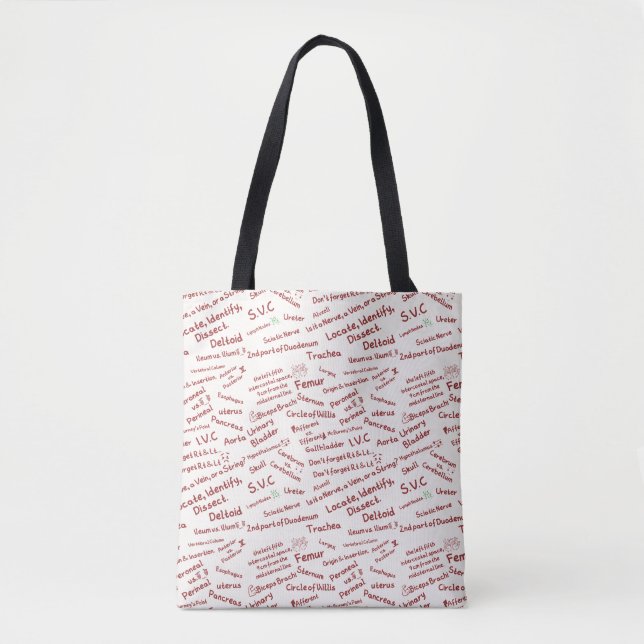Minimalist Anatomy Pattern - Medical Student Tote  Tygkasse (Framsida)