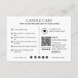 Minimalist and Modern Candle Care Card Template Tilläggskort