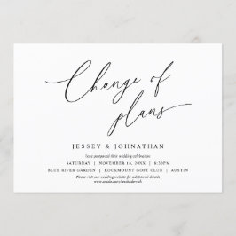 Minimalist, Ändring av planer, bröllop uppskjutet Inbjudningar