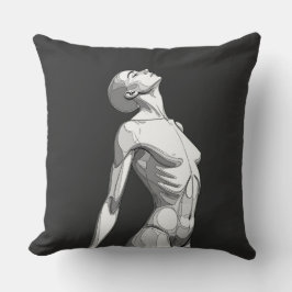 Minimalist Android Female - Modern Throw Pillow Kudde