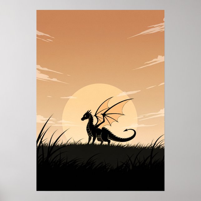 Minimalist Anime Dragon Poster (Framsidan)