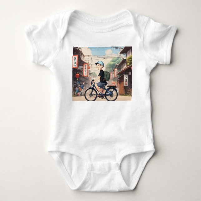 Minimalist Anime-Inspired Baby Gift T Shirt (Framsida)