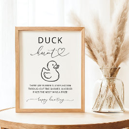 Minimalist Ankdjakt Baby Shower Spel Tecken Poster