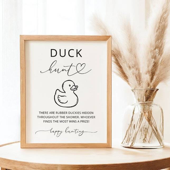 Minimalist Ankdjakt Baby Shower Spel Tecken Poster (Skapare uppladdad)