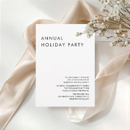 Minimalist Annual Holiday Party Inbjudningar
