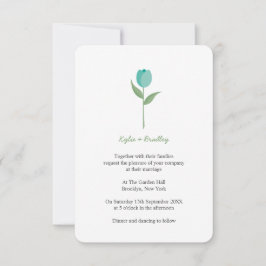 Minimalist Aquamarine Tulip Inbjudningar