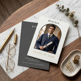 Minimalist Arch Photo Graduation Invite | ROULIV Inbjudningar