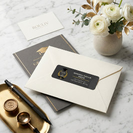 Minimalist Arch | ROULIV Muted Charcoa Graduation Returadress Etikett