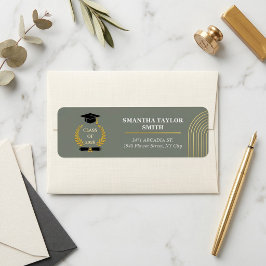 Minimalist Arch | ROULIV Sage Green Graduation Returadress Etikett