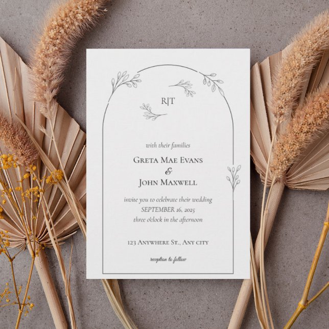 Minimalist Arch Wedding Invitation Inbjudningar (Skapare uppladdad)