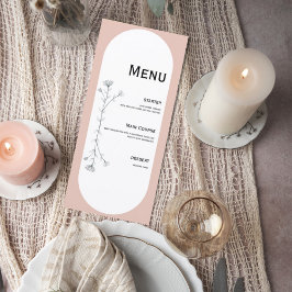 Minimalist Arch Wedding Menu Card Meny
