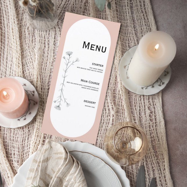 Minimalist Arch Wedding Menu Card Meny (Skapare uppladdad)