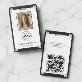 Minimalist Art Deco Black White Photo Logo QR