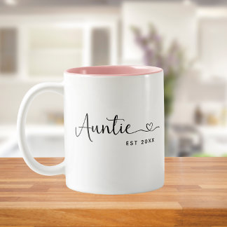 Minimalist Auntie Established Elegant Script Två-Tonad Mugg