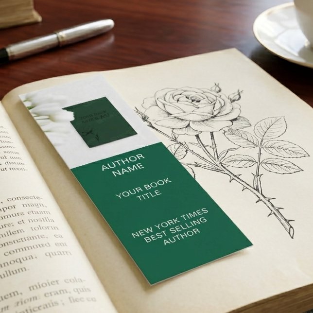 Minimalist Author Bookmark Template with Book Cove Mini Visitkort (Skapare uppladdad)