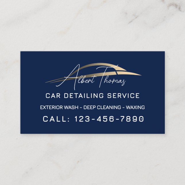 Minimalist automotive gold car line Business Card Visitkort (Framsida)