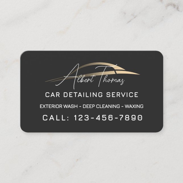 Minimalist automotive gold car line Business Card Visitkort (Framsida)