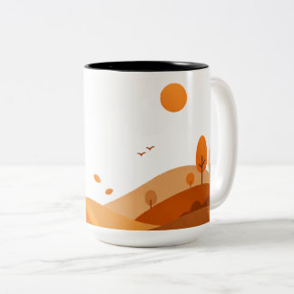 Minimalist Autumn Landscape Coffee Mug Två-Tonad Mugg