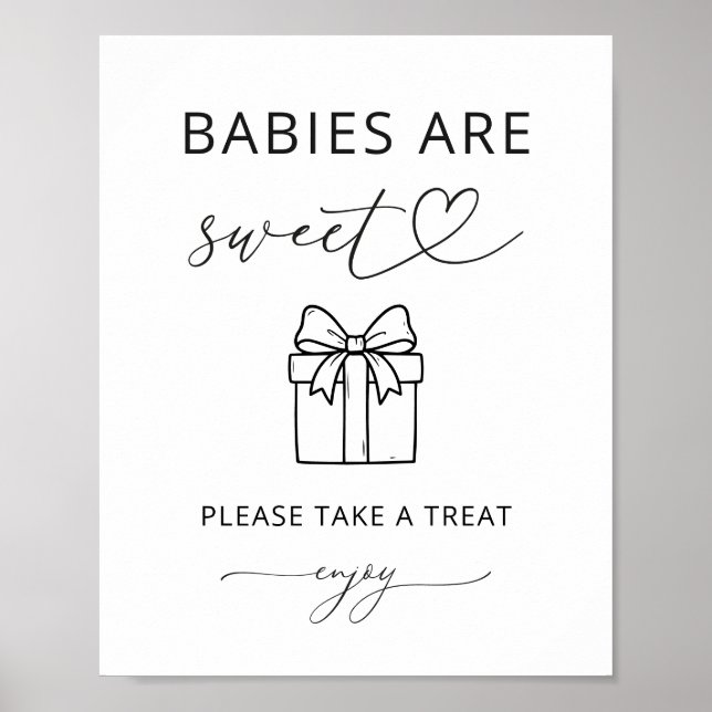 Minimalist Babies är söta Favorit Party Skylt (Framsidan)
