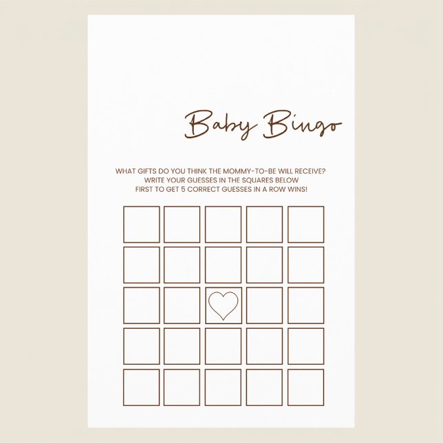 Minimalist Baby Gift Bingo Game Flyer (Skapare uppladdad)