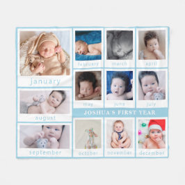 Minimalist baby med hjärtfel första årsfoto fleecefilt