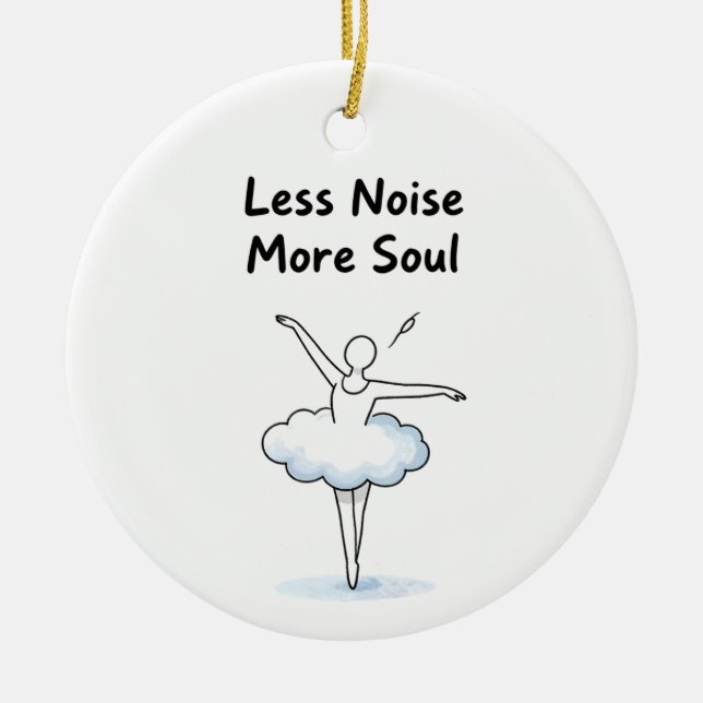 Minimalist Ballet Dancer Soul Quote Art Julgransprydnad Keramik (Framsidan)