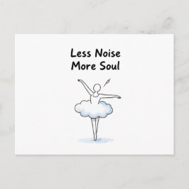 Minimalist Ballet Dancer Soul Quote Art Vykort