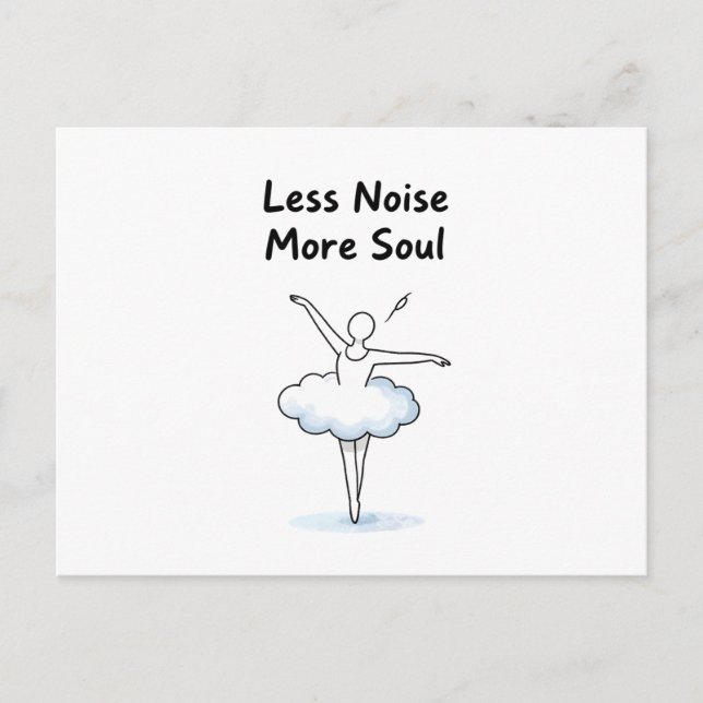 Minimalist Ballet Dancer Soul Quote Art Vykort (Framsida)